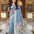 Firozi color cotton silk fabric rich wevon meenakari designer ceremonial saree
