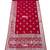 Cherry color lichi silk fabric woven silver jari designer saree