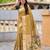 Mustard color cotton silk fabric rich wevon meenakari designer ceremonial saree