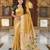 Mustard color cotton silk fabric rich wevon meenakari designer ceremonial saree