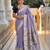 Lavender color cotton silk fabric rich wevon meenakari designer ceremonial saree