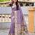Lavender color cotton silk fabric rich wevon meenakari designer ceremonial saree