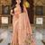 Peach color cotton silk fabric rich wevon meenakari designer ceremonial saree