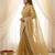 Gold color smart frendy satin fabric bollywood style ceremonial saree