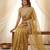 Gold color smart frendy satin fabric bollywood style ceremonial saree