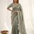 Green color smart frendy satin fabric bollywood style ceremonial saree