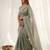 Green color smart frendy satin fabric bollywood style ceremonial saree