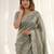 Green color smart frendy satin fabric bollywood style ceremonial saree