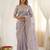 Lavender color smart frendy satin fabric bollywood style ceremonial saree