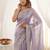 Lavender color smart frendy satin fabric bollywood style ceremonial saree