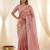 Pink color smart frendy satin fabric bollywood style ceremonial saree