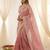 Pink color smart frendy satin fabric bollywood style ceremonial saree