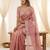 Pink color smart frendy satin fabric bollywood style ceremonial saree