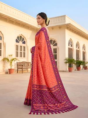Gajri color patola silk saree with special woven meenakari jacquard designer saree 5
