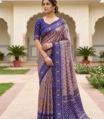Grey color patola silk saree with special woven meenakari jacquard designer saree