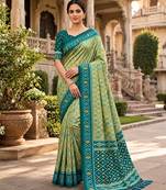 Pista color patola silk saree with special woven meenakari jacquard designer saree