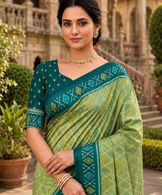 Pista color patola silk saree with special woven meenakari jacquard designer saree 3