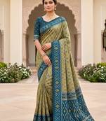 Green color patola silk saree with special woven meenakari jacquard designer saree
