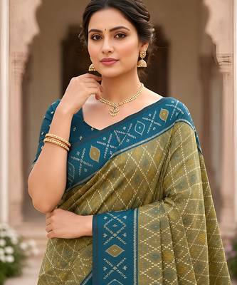 Green color patola silk saree with special woven meenakari jacquard designer saree 3