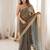 Grey color fendy satin fabric beautiful sequins embroidered ceremonial saree