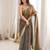 Grey color fendy satin fabric beautiful sequins embroidered ceremonial saree