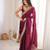Maroon color fendy satin fabric beautiful sequins embroidered ceremonial saree