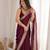 Maroon color fendy satin fabric beautiful sequins embroidered ceremonial saree
