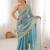 Sky blue color fendy satin fabric beautiful sequins embroidered ceremonial saree