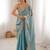 Sky blue color fendy satin fabric beautiful sequins embroidered ceremonial saree