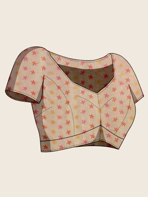 Beige color smart and beautiful linen printed casual saree 5