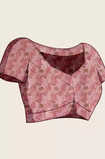 Pink color smart and beautiful linen printed casual saree