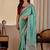Sea green color smart art silk saree with embroidered work and table printed bandhej traditonal saree