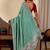 Sea green color smart art silk saree with embroidered work and table printed bandhej traditonal saree