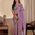 Purple color smart art silk saree with embroidered work and table printed bandhej traditonal saree
