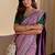 Purple color smart art silk saree with embroidered work and table printed bandhej traditonal saree