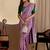 Purple color smart art silk saree with embroidered work and table printed bandhej traditonal saree