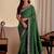 Green color smart art silk saree with embroidered work and table printed bandhej traditonal saree