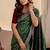Green color smart art silk saree with embroidered work and table printed bandhej traditonal saree
