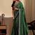 Green color smart art silk saree with embroidered work and table printed bandhej traditonal saree
