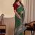 Green color smart art silk saree with embroidered work and table printed bandhej traditonal saree
