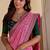 Pink color smart art silk saree with embroidered work and table printed bandhej traditonal saree
