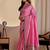 Pink color smart art silk saree with embroidered work and table printed bandhej traditonal saree