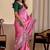 Pink color smart art silk saree with embroidered work and table printed bandhej traditonal saree