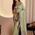 Pista color smart art silk saree with embroidered work and table printed bandhej traditonal saree