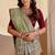 Pista color smart art silk saree with embroidered work and table printed bandhej traditonal saree