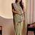 Pista color smart art silk saree with embroidered work and table printed bandhej traditonal saree