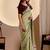 Pista color smart art silk saree with embroidered work and table printed bandhej traditonal saree