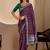 Wine color smart art silk saree with embroidered work and table printed bandhej traditonal saree