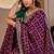 Wine color smart art silk saree with embroidered work and table printed bandhej traditonal saree