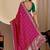 Pink color smart art silk saree with embroidered work and table printed bandhej traditonal saree